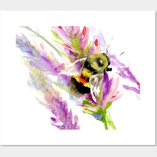 Bee and Flowers Posters and Art